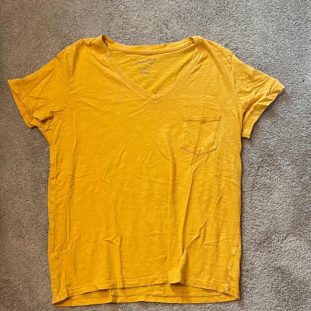 Universal Thread Yellow V-Neck Tee